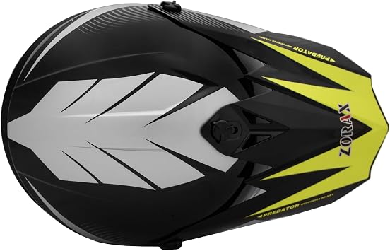 Zorax ZOR-X305 Motocross Helmet - Black/Silver/Yellow L (59-60cm)