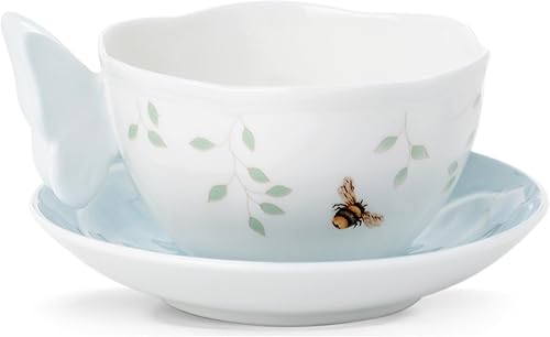 Taza Lenox con mariposas de la pradera, Taza de figuras azules, Azul Taza Lenox con mariposas de la pradera, Taza de figuras azules, Azul