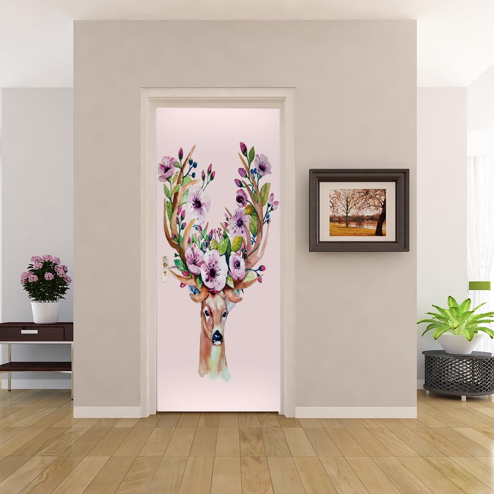 Sticker Porte 3D Effet Trompe l'œil | Papier Peint Mural Décoration Chambre 83x204