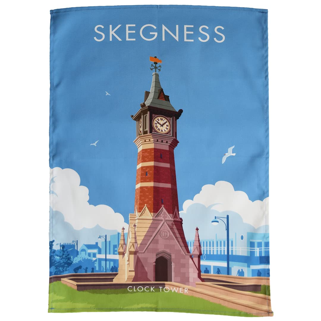 Town Towels Skegness Clock Tower Tea Towel