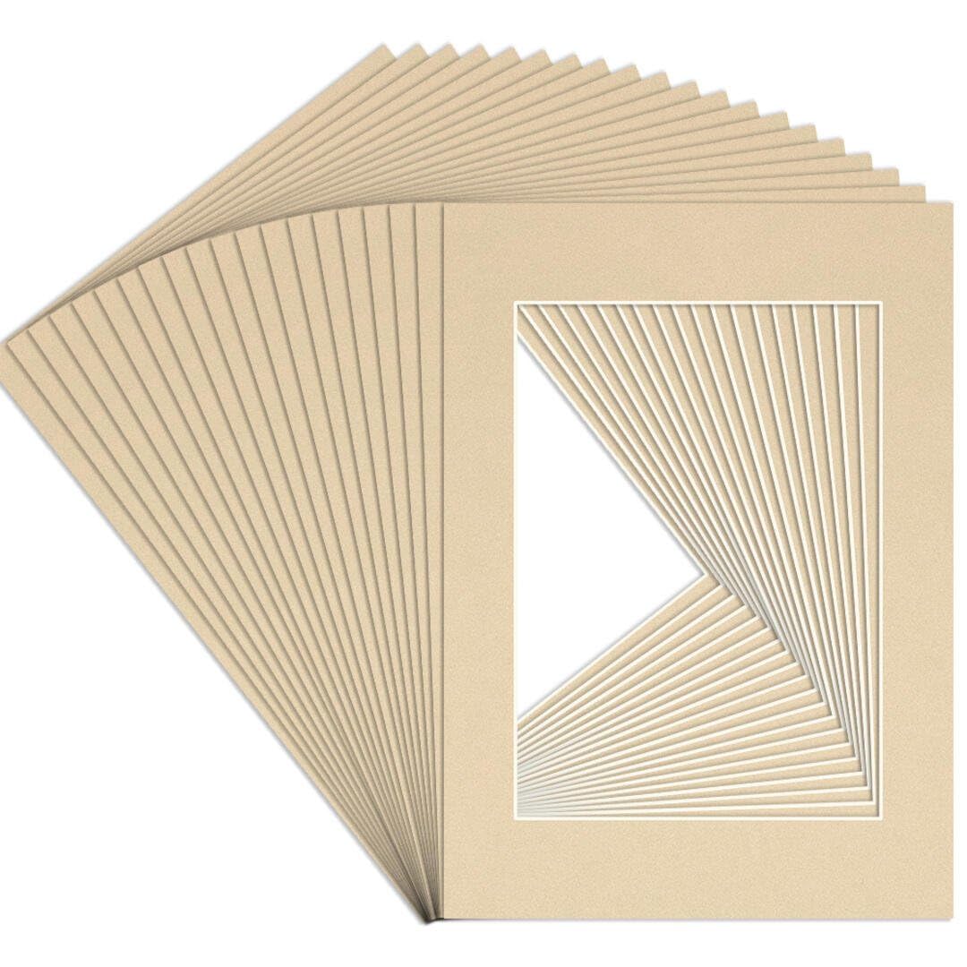 Procut Global A4 Ivory Picture Mounts to Fit A5 Aperture - Precision Cut Cardboard Photo Mount - Ideal for Frames, Prints, Artwork & Certificates - Sizes & Colours Available - 20 Pack