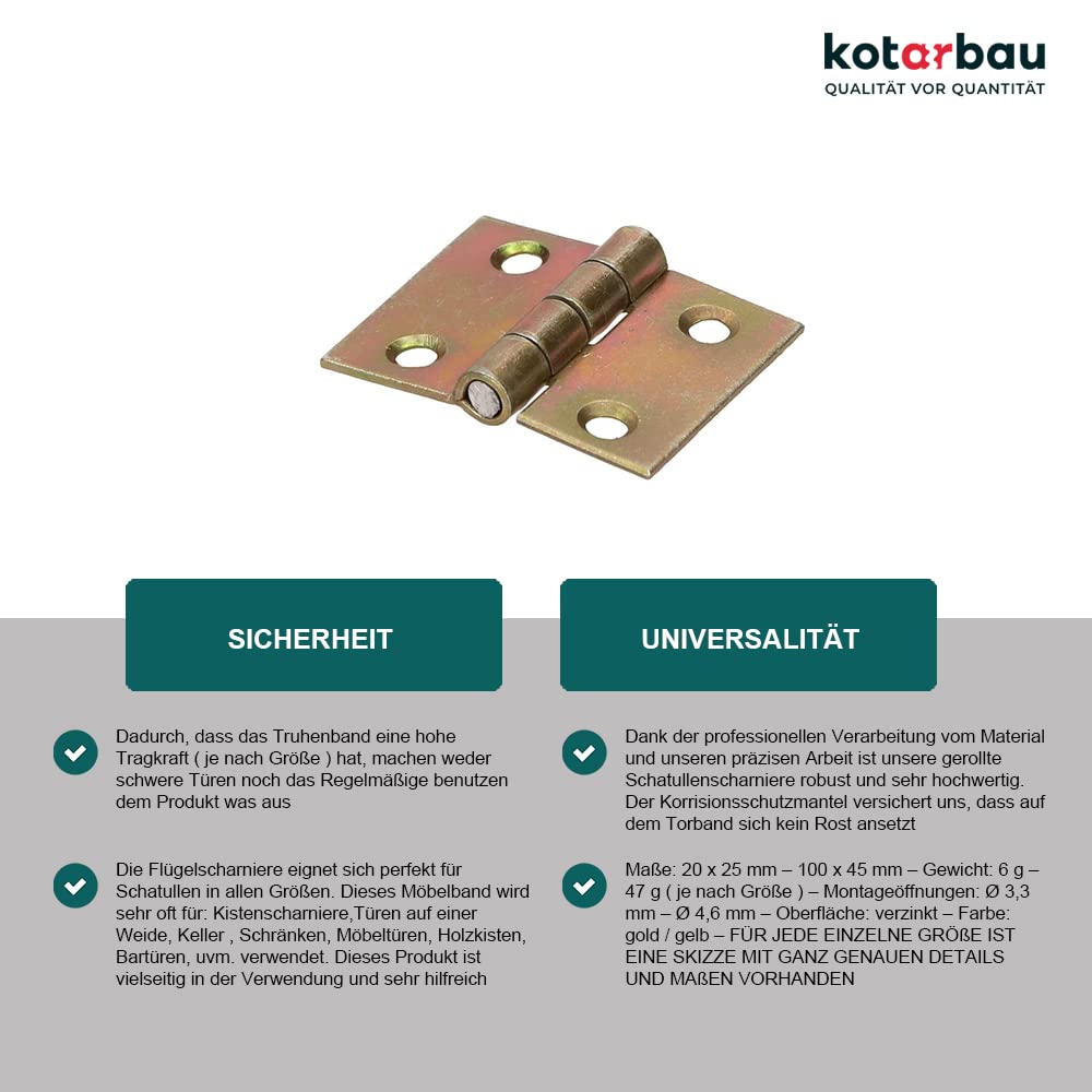 Gedotec Cerniera Per Porta Pesante – Nastro Avvitabile | 1 Set Di 2 Nastri Di Ricarica 2 Manici In Acciaio | 600 Mm – Diametro 16 Mm | Nastro Porta Giallo | Cerniere Porta | Nastro Di Foratura - Foto 10