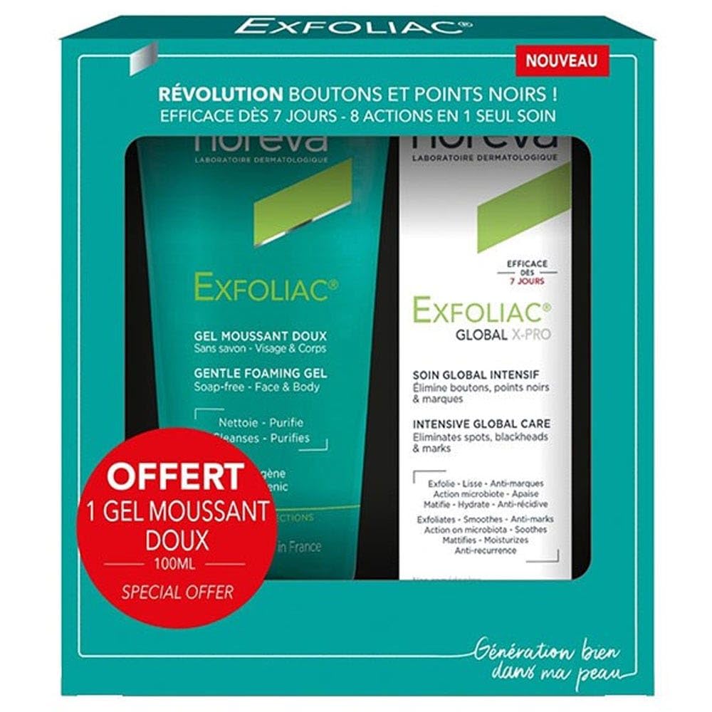 Noreva Exfoliac Global X-Pro Intensive Global Care 30 ml + Gentle Foaming Gel 100 ml Free