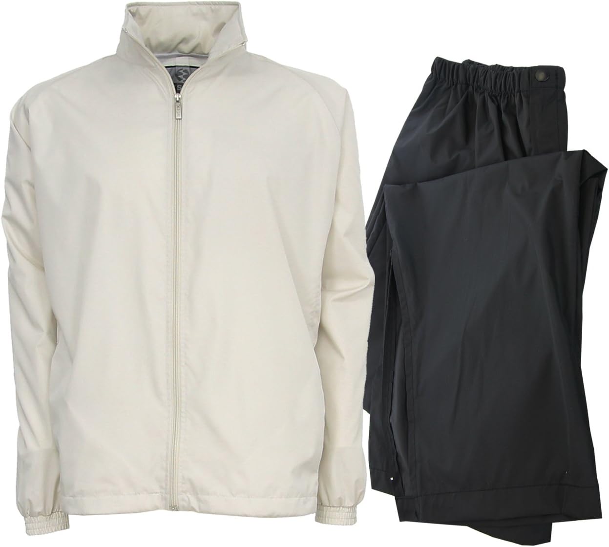 IXSPA Men's Packable Golf Rain Suit - Large Stone/Black