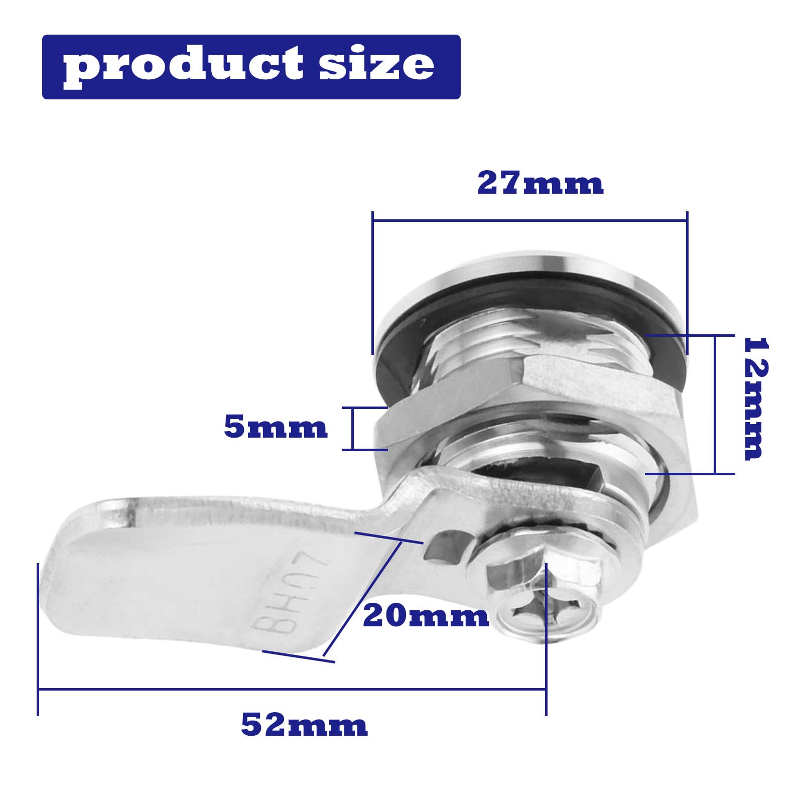 Serratura Tubolare A Camma - Ø18mm, Canna 25mm, 2 Chiavi, Per Armadi E Cassette - Foto 9