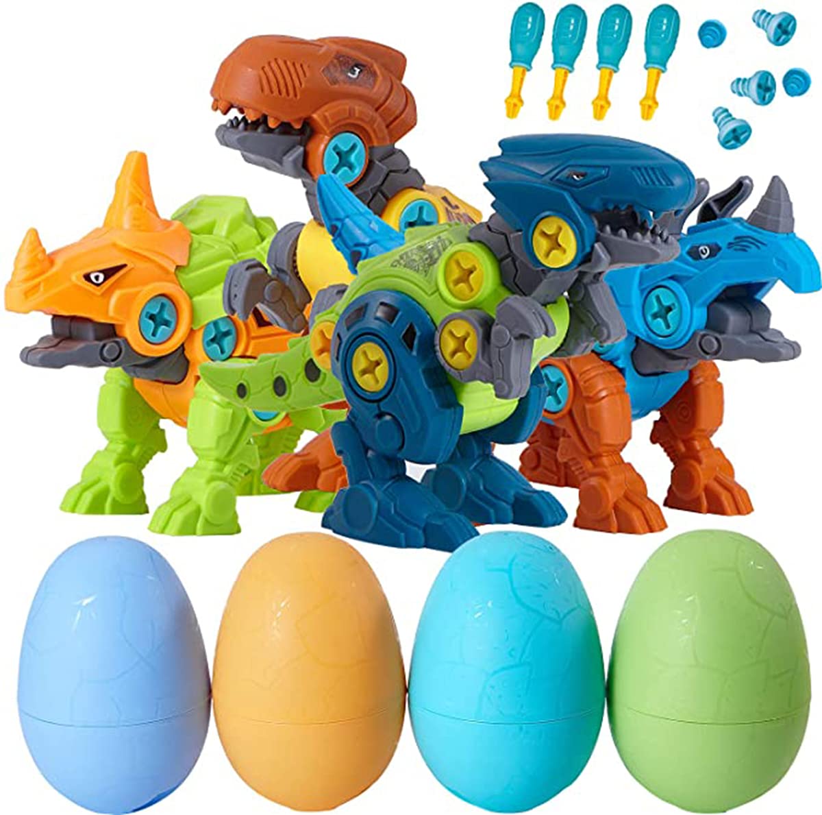 Sponsored Ad – Dinosaur Toys, Dino Easter Eggs STEM Games Engineering Building Play Kits for Kids Toddlers Girls Age 3, 4, 5 Year Old (4 Dinosaurs & 4 Eggs)