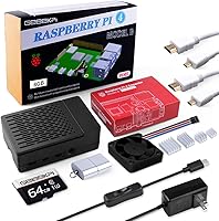 GeeekPi Raspberry Pi 4 8GB Starter Kit - 64GB Edition, Raspberry Pi 4 Case with PWM Fan, Raspberry Pi 18W 5V 3.6A Power...