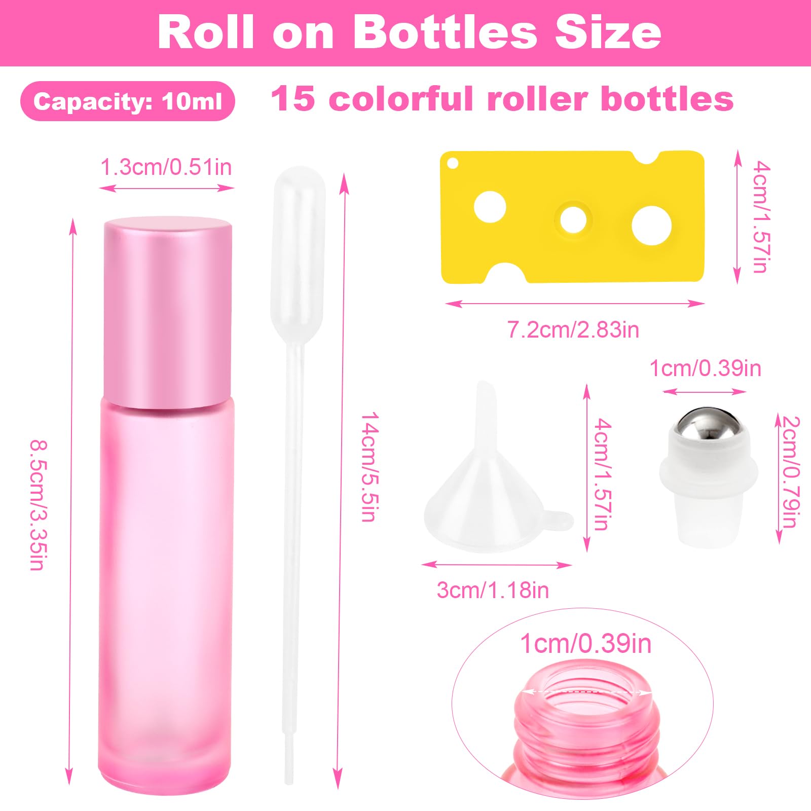 15 Flacon Roll On En Verre,10 Ml Roll On Huiles Essentielles Vide,Avec Bille En Acier Inoxydable,Pour Huile Essentielle, Rechargeable,Pour Parfums, AromathéRapie Massage,Voyage