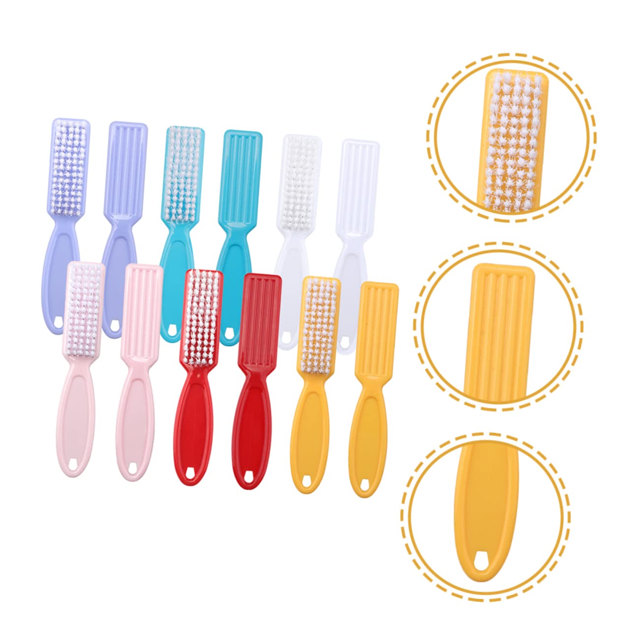 Spazzola per Unghie in Nylon 24 Pezzi Manico Ergonomico per Pulizia Manicure, Piccola e Portatile, Adatta a Viaggi e Uso Domestico Colore Casuale