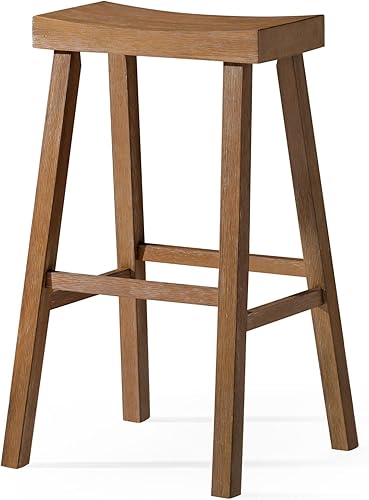 Miniatura 11 de Maven Lane Taburete de bar de cocina, moderno taburete de bar de madera de granja, sillas de isla de cocina, taburetes de bar de altura de bar para