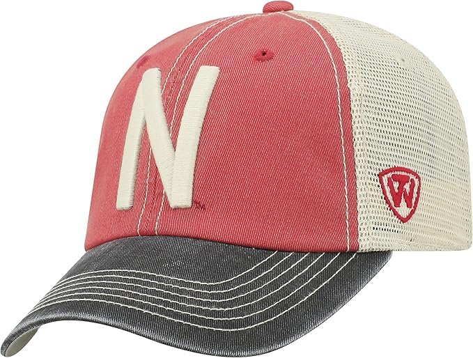 Collegiate Hats - Fitted Caps Adjustable Hats and Snapbacks Available, Nebraska Logo Mesh, One size โ image 1