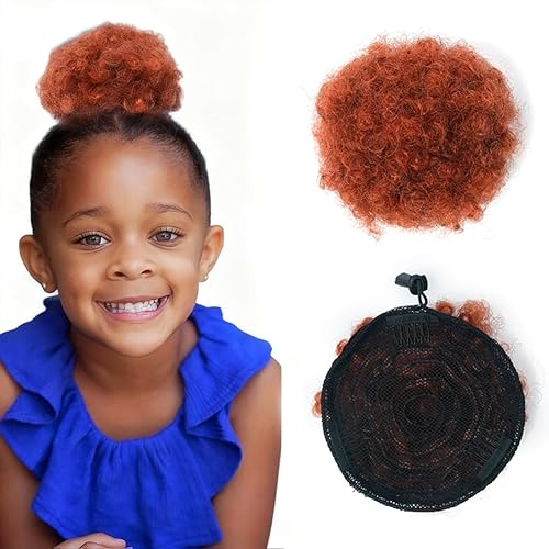 Bold Copper Red Kinky Curly Ponytail - 6in 100% Human