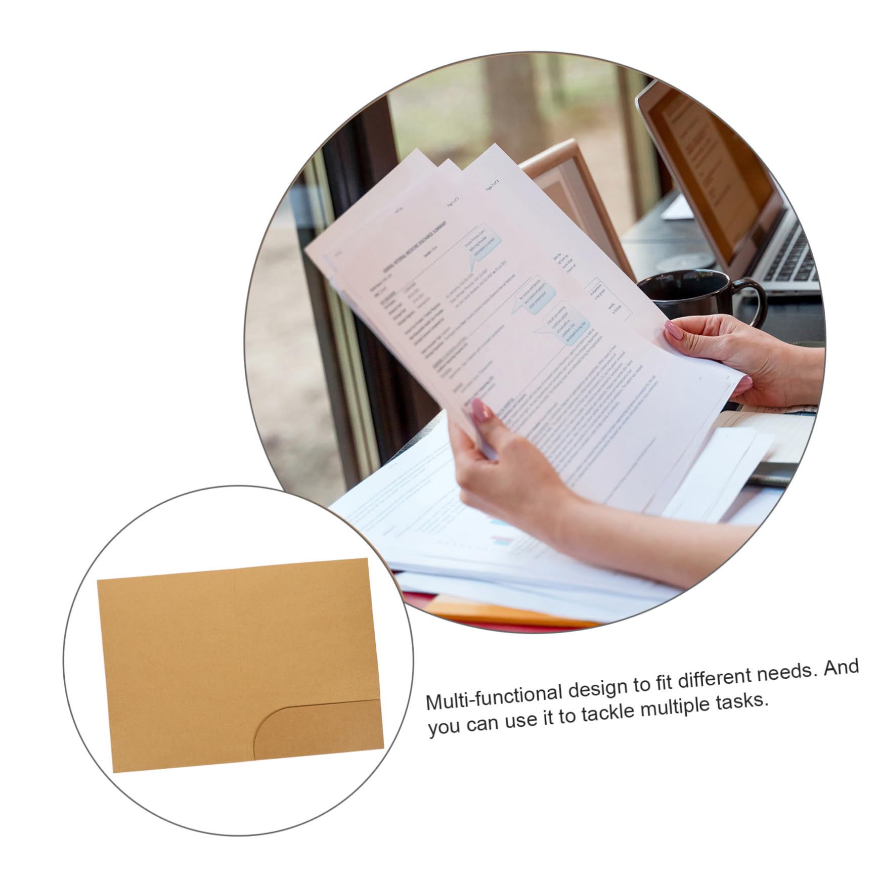 Dokumentenmappe aus Kraftpapier A4 20 Stück zum Beschriften | Einschulung Deko, Präsentationsmappe Papier für Studium und Geschäftsnotizen