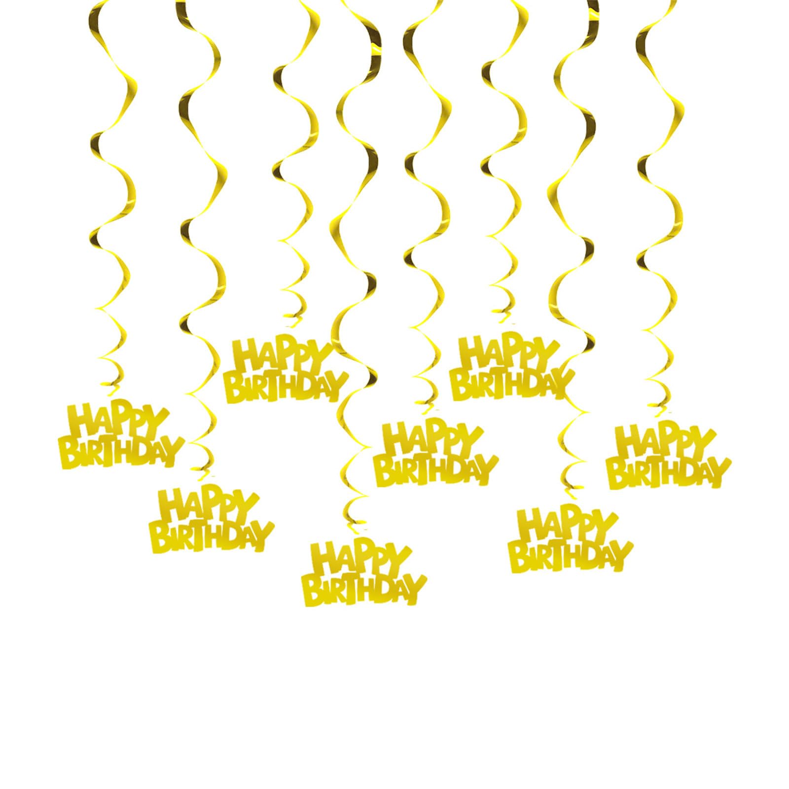 Tsophreniq Decorative Happy Birthday Swirls Ornament Stylish Ceiling Hanging Party Decorations with Swirls for Birthday Event Spirals Hanging Set