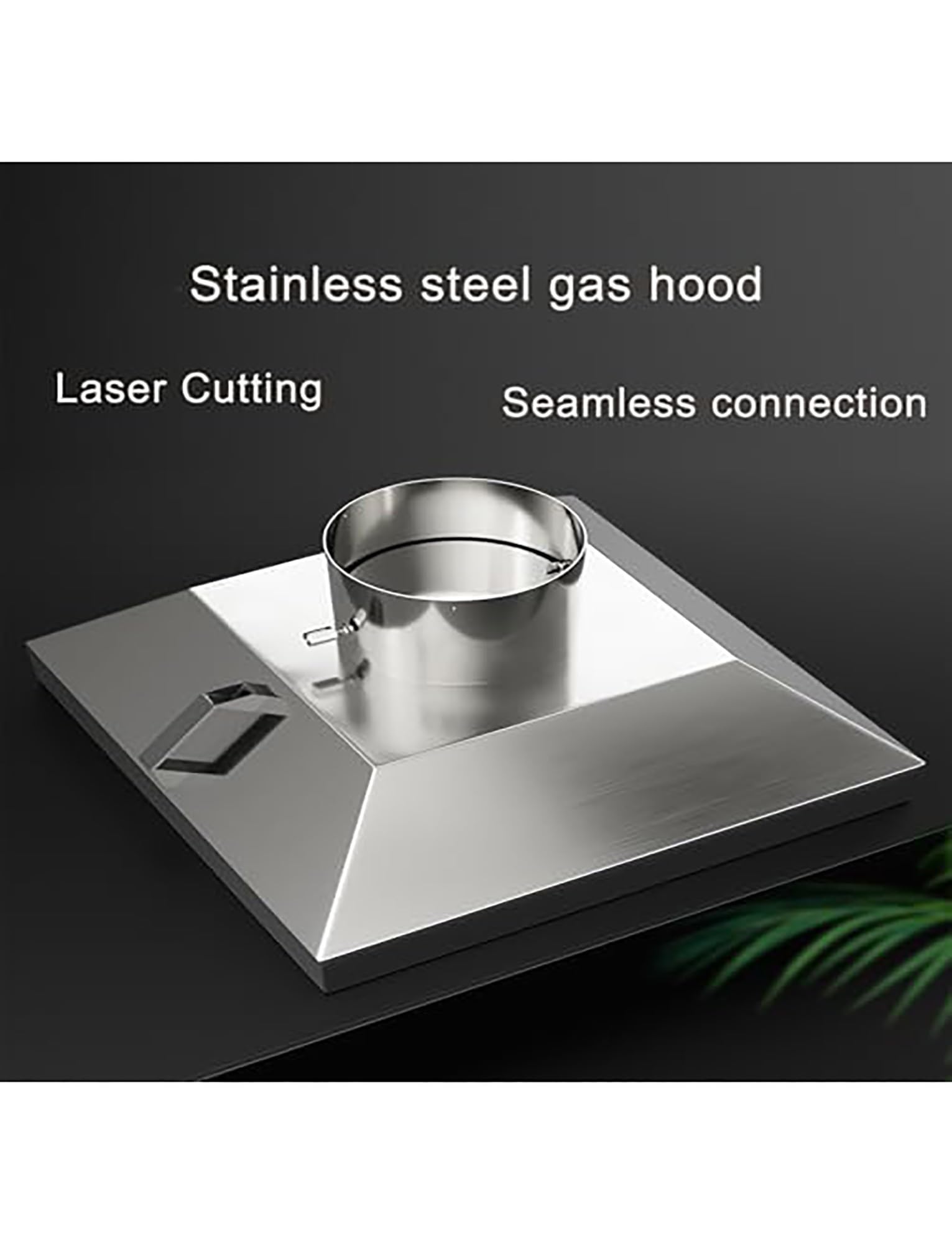 Hotte aspirante carrée en acier inoxydable - Collecteur de fumée industriel for le soudage, la découpe laser et l'extraction de poussière(23.6x15.8"/600x400mm)