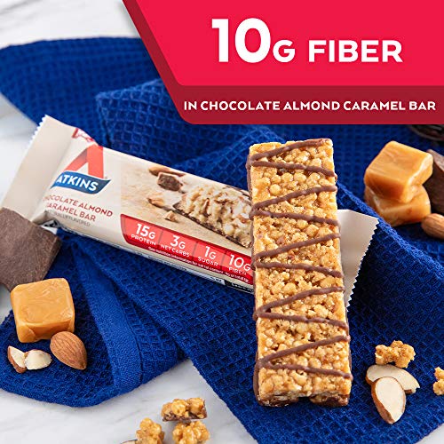 Atkins 408900 Chocolate Almond Caramel Protein Meal Bar, High Fiber, 15G Protein, 1G Sugar, 3G Net Carbs thumb #7