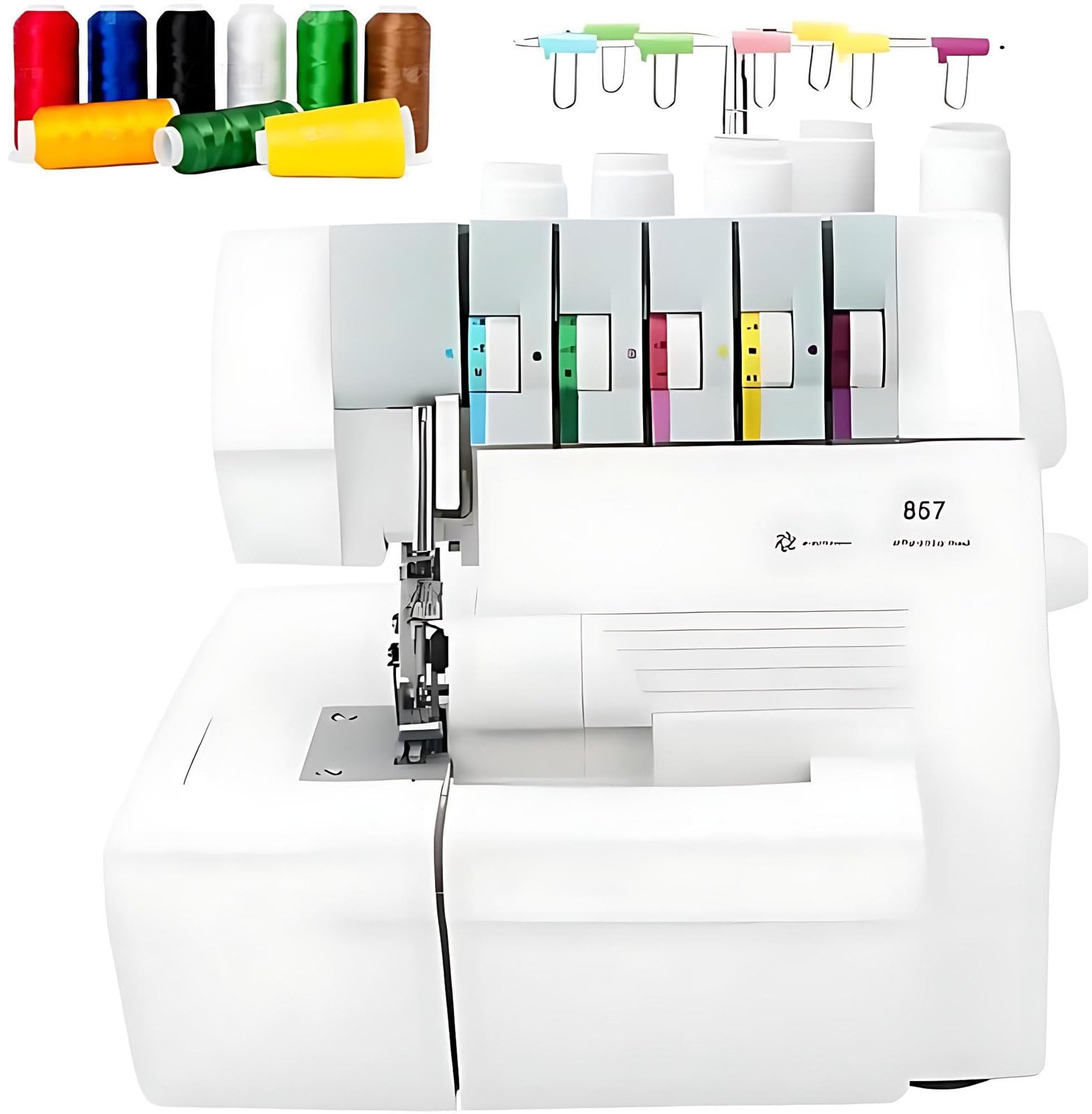 Nuxyyds Heavy-Duty Overlock Sewing Machine, 2/3/4 Stitch Coverstitch Serger with Snap-on Presser Feet, Electric Serger Sewing Adjustable Gauge for Beginners and Professionals