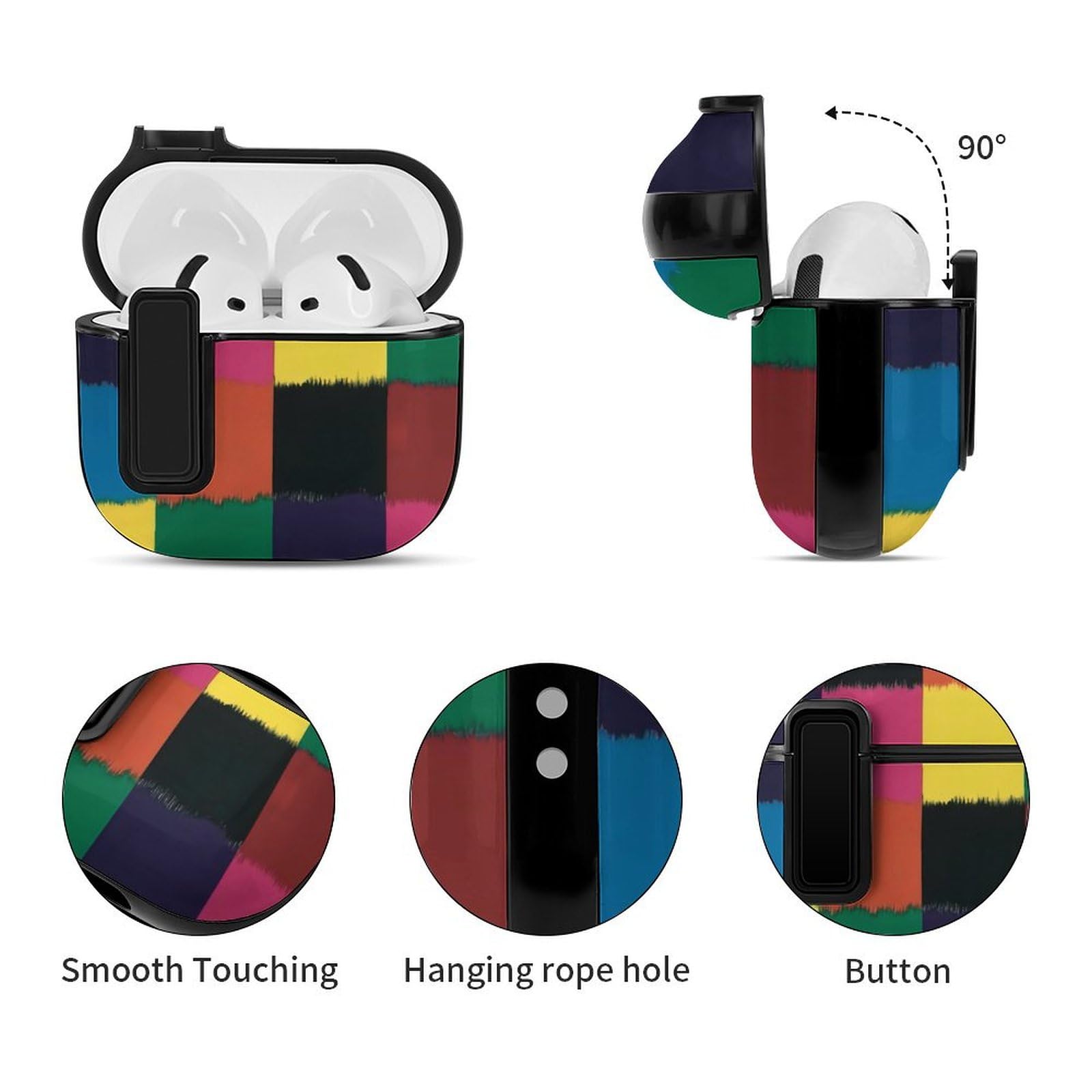 Amazon | AirPods4ケース カラフル チェック柄 ビンテージ AirPods第4