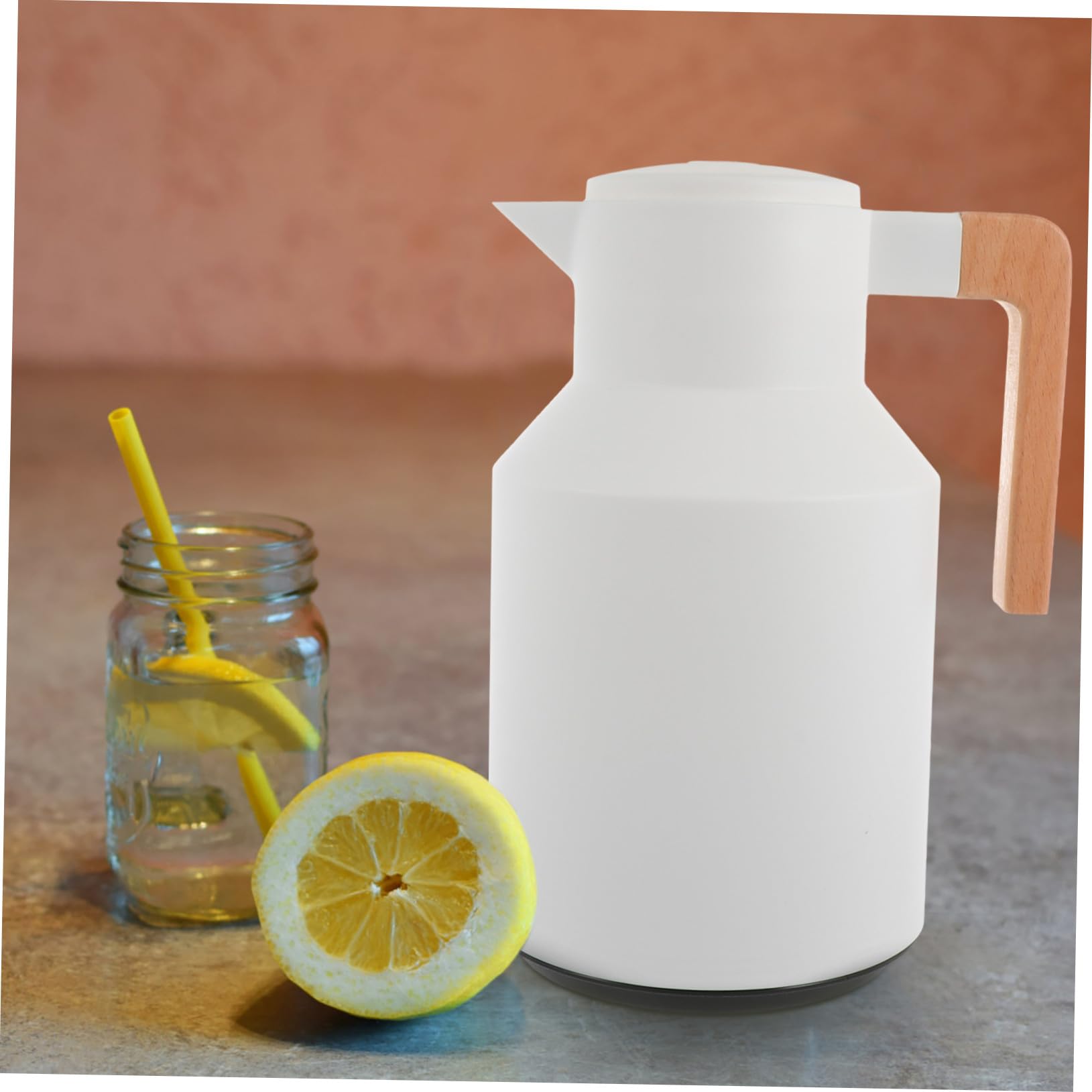 ULTECHNOVO 1pezzi Bottiglia Termica d Acqua Isolante Bollitore Termico Manico Comodo per Bevande Calde e Fredde Vetro Resistente Leggera e Facile da Trasportare