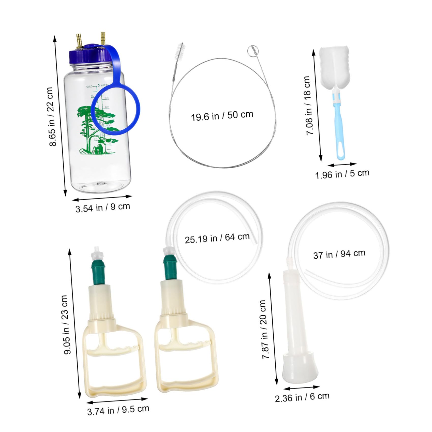 Toyvian Mungitrice Facile per Pecore in Plastica Bovini Manuale Pulire da Trasportare Set Completo Spazzola per Pulizia e Bottiglia per Fattorie e Case Lattee
