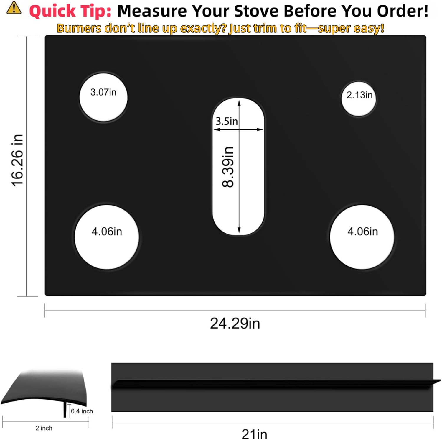 Stove Protector for LG Gas Range, Reusable Dishwasher Safe & Easy Clean, 5-Piece Non-Stick Stove Top Cover with Silicone Gap Filler Strips & Cleaning Brush for Kitchen Cleaning, Heat Resistant PTFE