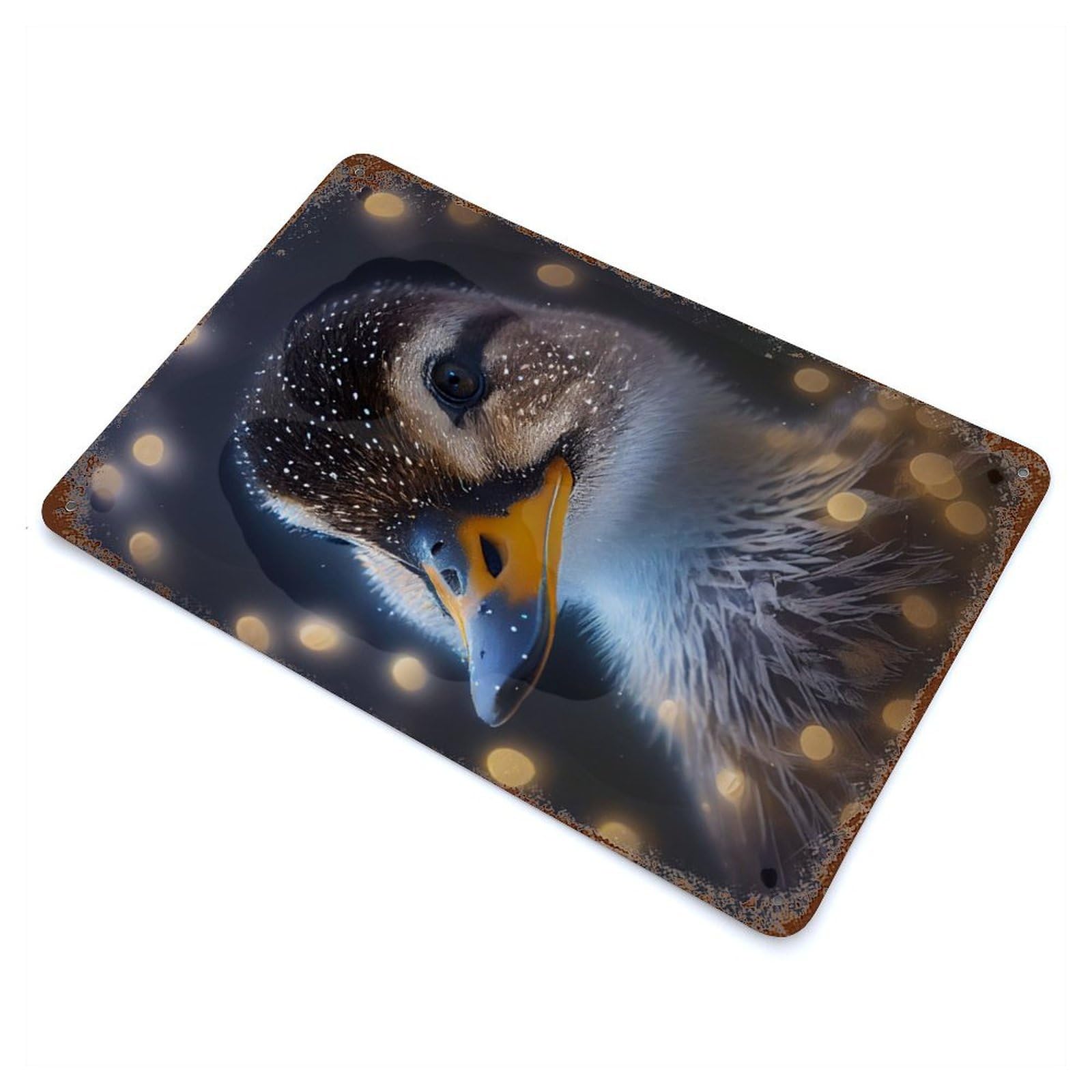 Vintage Metal Tin Sign Duck Lighting 11.8"x7.9", Industrial Home Decor for Farmhouse, Kitchen And Entryway Decor