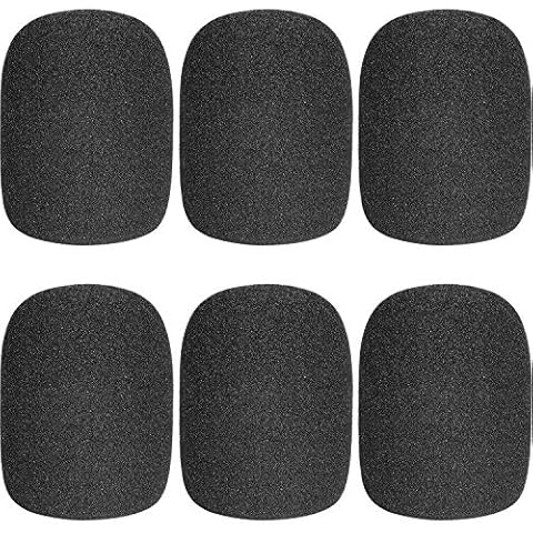 Microphone Mic Covers Foam Black ChromLives Handheld Mic Windscreen Microphone Foam Cover Perfect Pop Recording Top Grade 6 Pack Cover