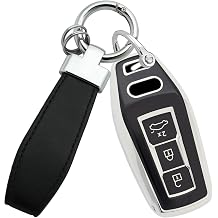 TPU Key Fob Cover Fit for Audi 2025 A5 A5L A6 A6L Q6L Q6 RS Q6 RS6 SQ6 S6 e-tron Accessories Key Shell Cover Smart Remote Auto Key Fit for 2025 Audi Protector-B Keychain Black