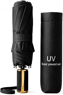 TAZZY UV Protection Compact Folding Umbrella for Men & Women | Windproof, Waterproof Travel Umbrella with Storage Case | S... Price In India
