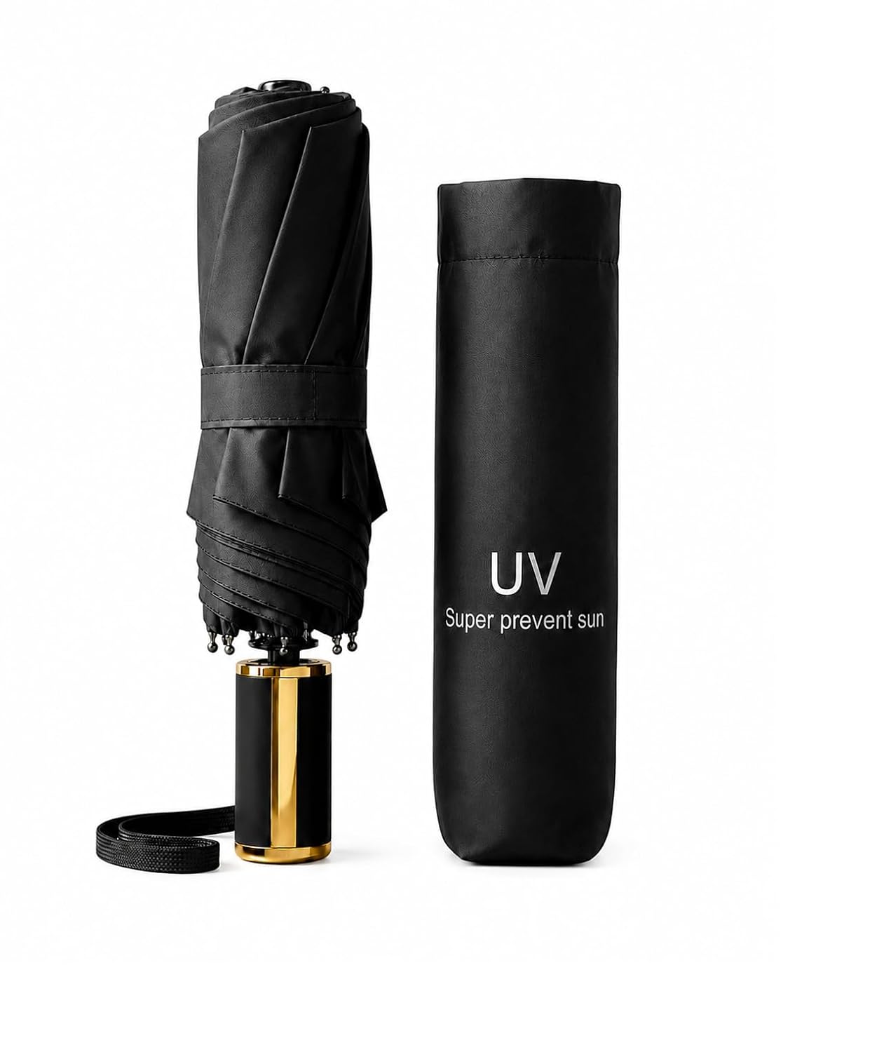 TAZZY UV Protection Compact Folding Umbrella for Men & Women | Windproof, Waterproof Travel Umbrella with Storage Case | S...