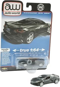 Auto World x Premium Hobbies Matte Black 2020 Corvette C8 164 Diecast Car CP7812