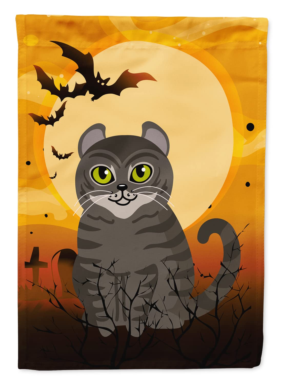 Drapeau chat American Curl Halloween grand format grand pavillon en toile Caroline's Treasures