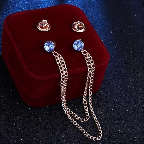 Miniatura 3 de CSKS - Broche de cadena con borla para hombre, camisa, vestido con cuello de ramillete