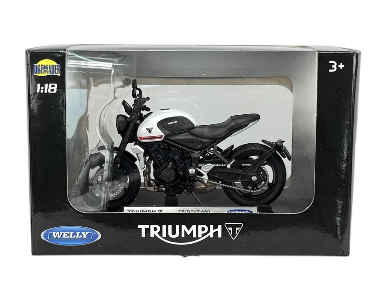 Welly Model Motorcycle Compatible with Triumph Trident White with