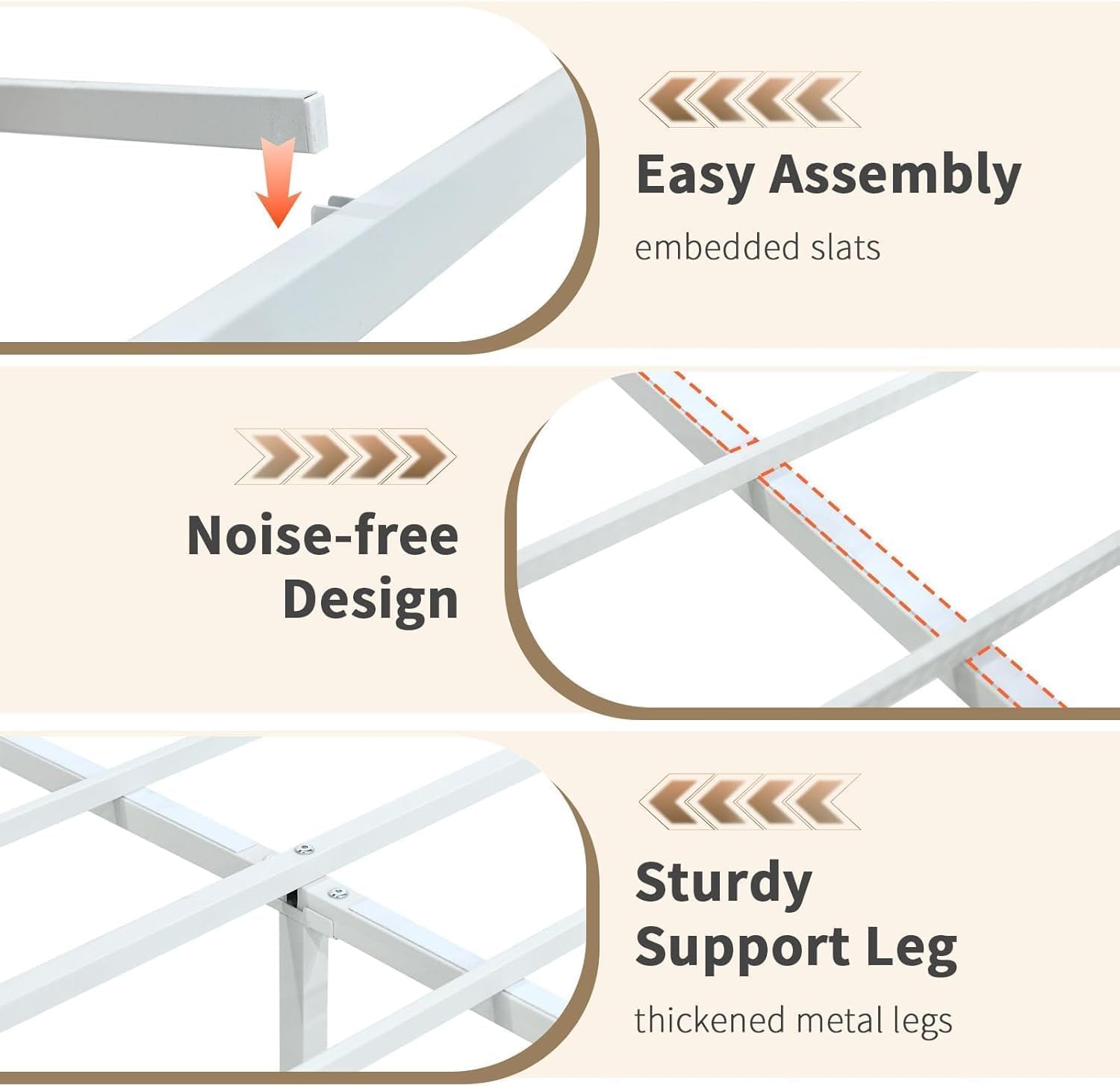 Detailed view of CHABUILDREARK Rattan King Bed Frame assembly features