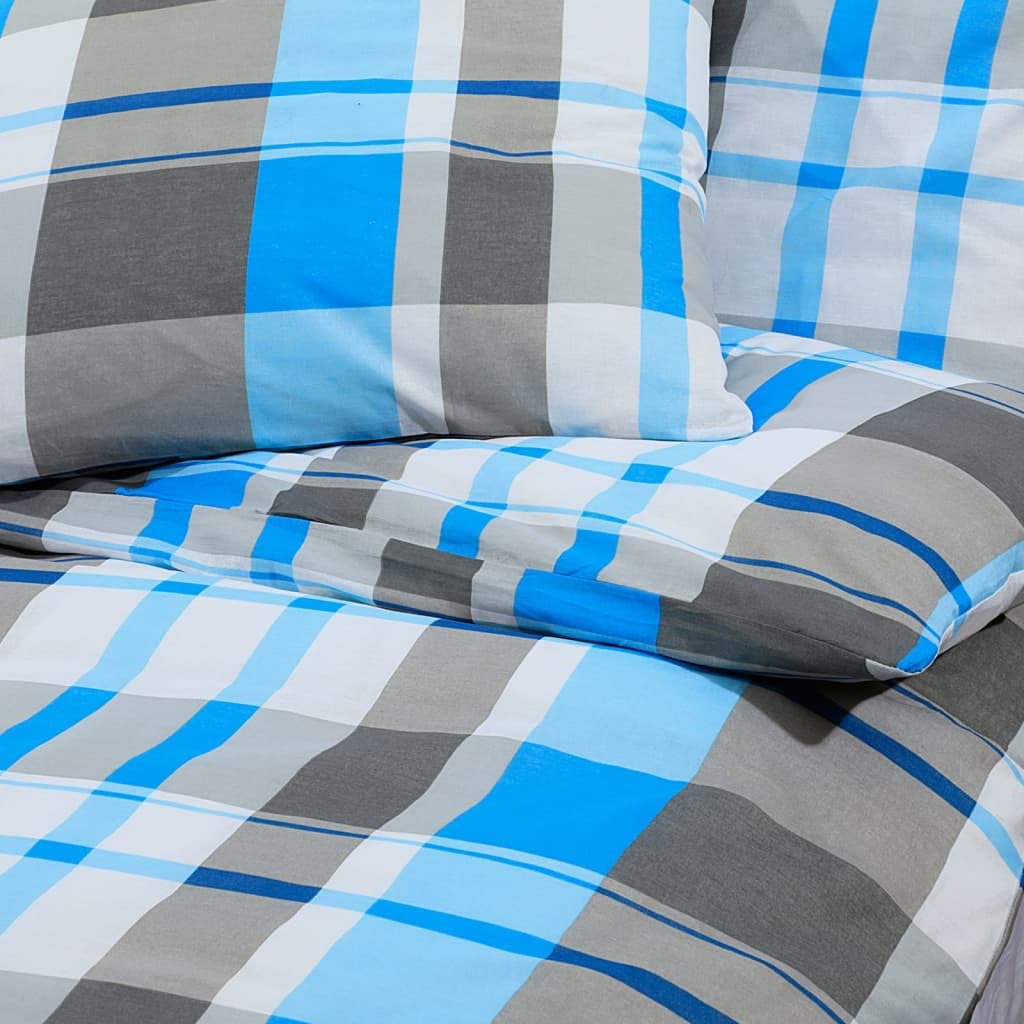 Generico Set Copripiumino Blu e Grigio 260x240 cm in Cotone,Casa e Giardino,Biancheria,Lenzuola e Coperte,Copripiumini-136068