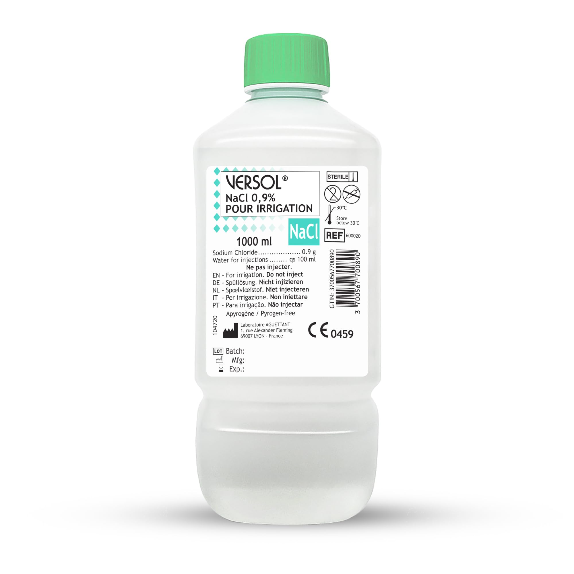 Bouteille de Sérum physiologique Versol 1 Litre