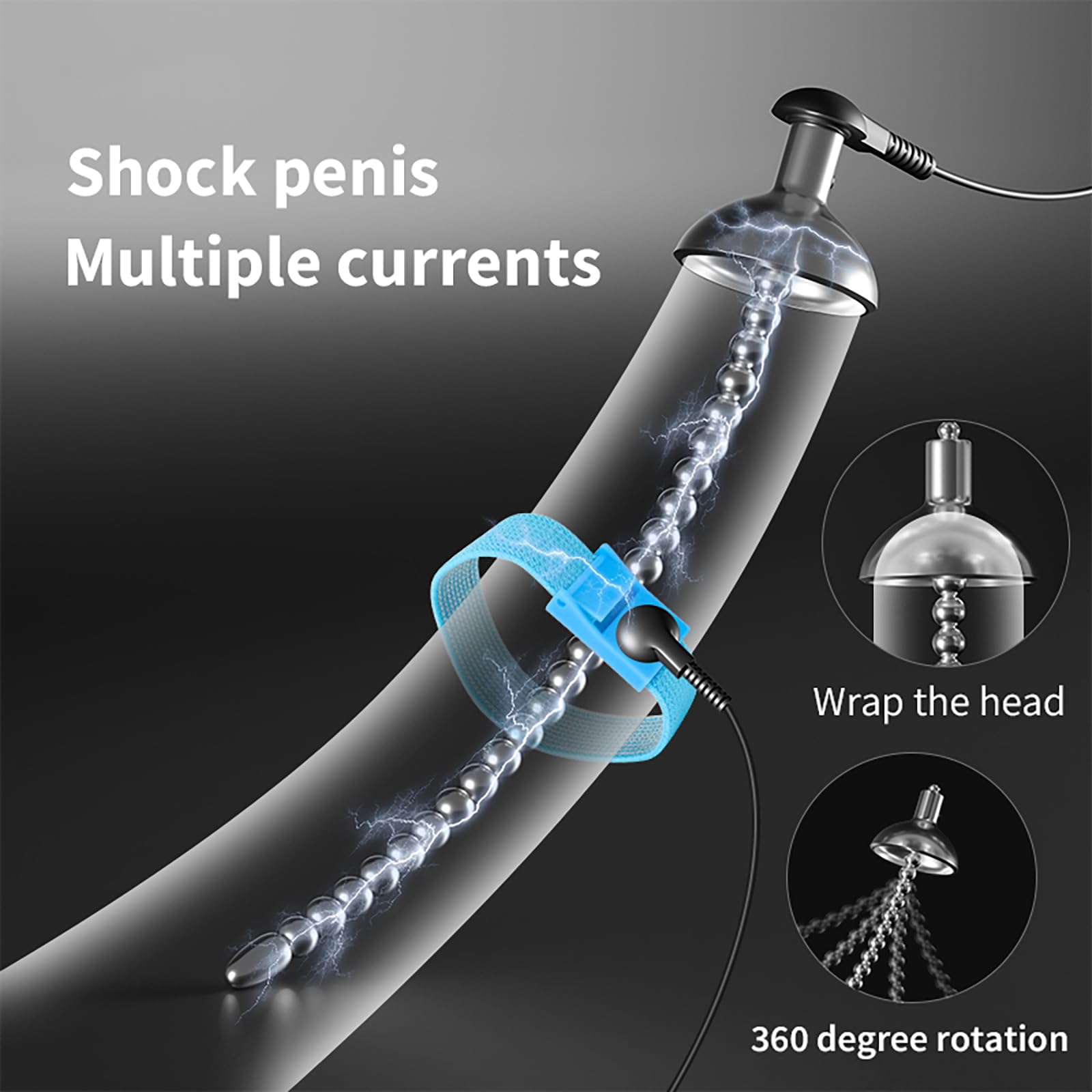 SM Uretrale Dilatatore Set Elettroshock in Acciaio Inox Massaggio Prostatico Con Anello Pene Spina Pene Uomini Estrema Uretra Giocattolo (8mm,1)