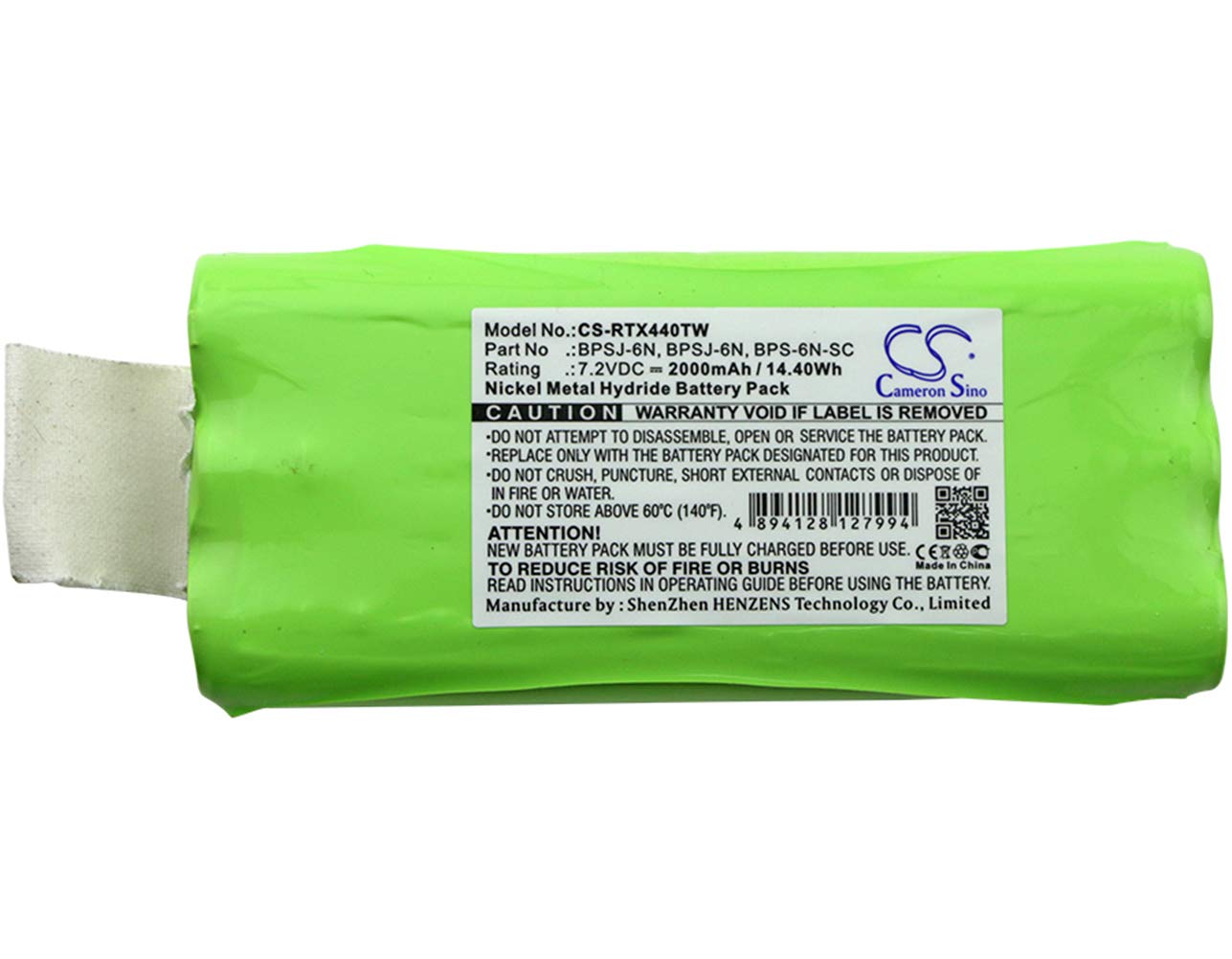 CS-RTX440TW Battery 2000mAh compatible with [Ritron] JMX 441D, JMX II, JMX IV, Patriot SST replaces BPS-6N-MH, for BPS-6N-SC, for BPSJ-6N