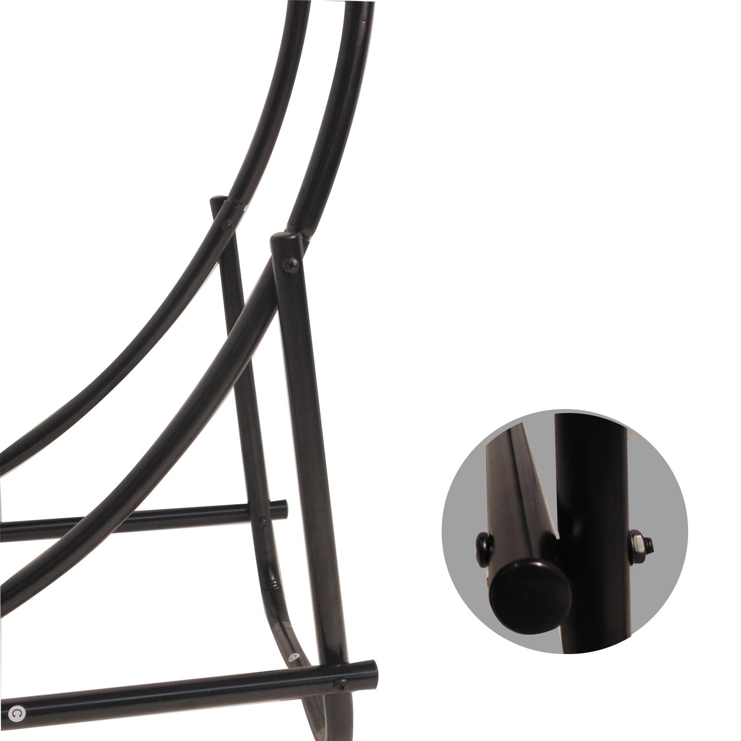 Panacea Soporte Tubular de aro de Acero, Metal, Negro, 40.700000000000003 x 29.5 x 55.9 cm