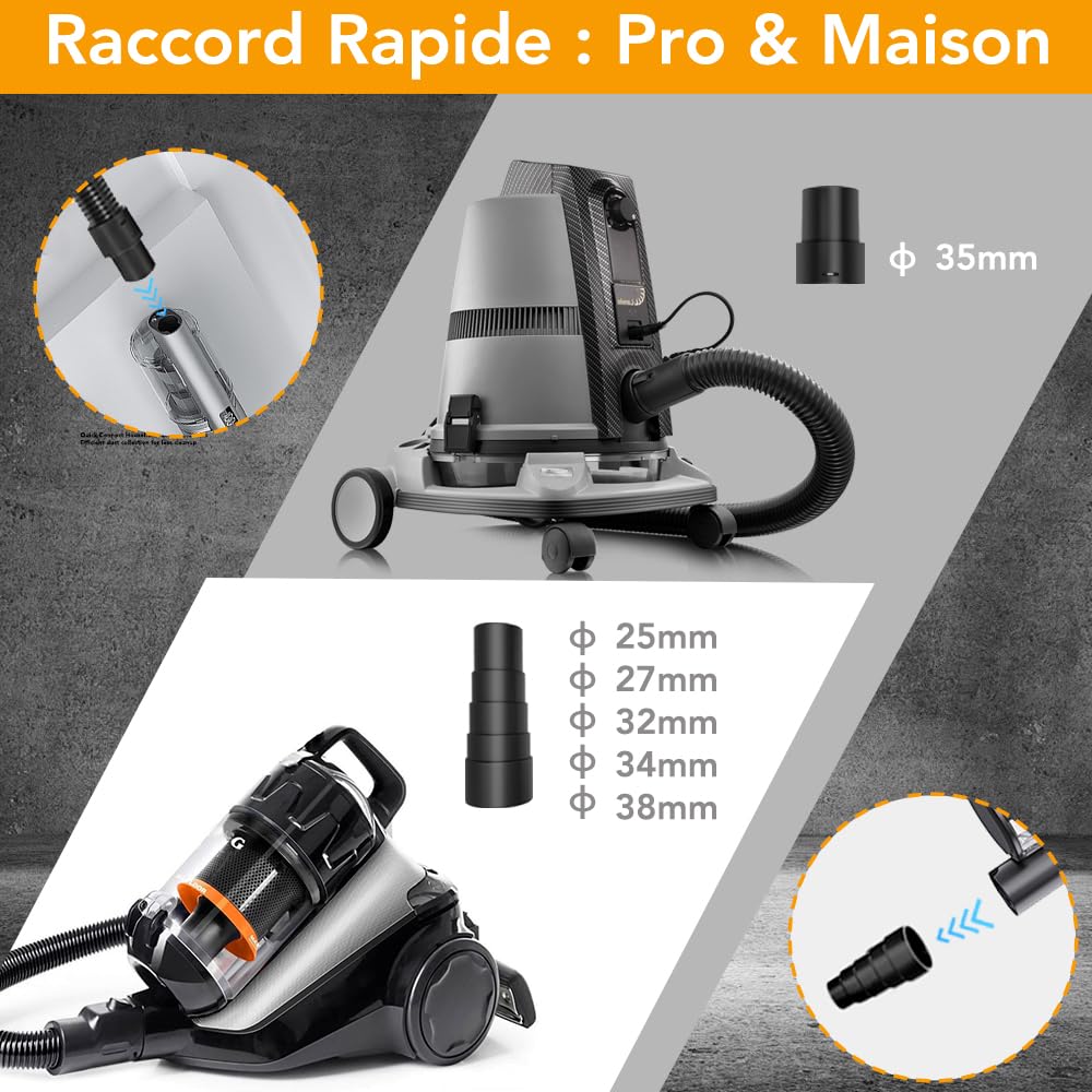 Ponceuse murale pour cloisons sèches 900W,1400-2700RPM,LED Poignée télescopique Moteur, 5 Niveaux Vitesses,grosse et fine abrasion,Lumière LED,Sac à Poussière et Tuyau et 12 Disques de Ponçage
