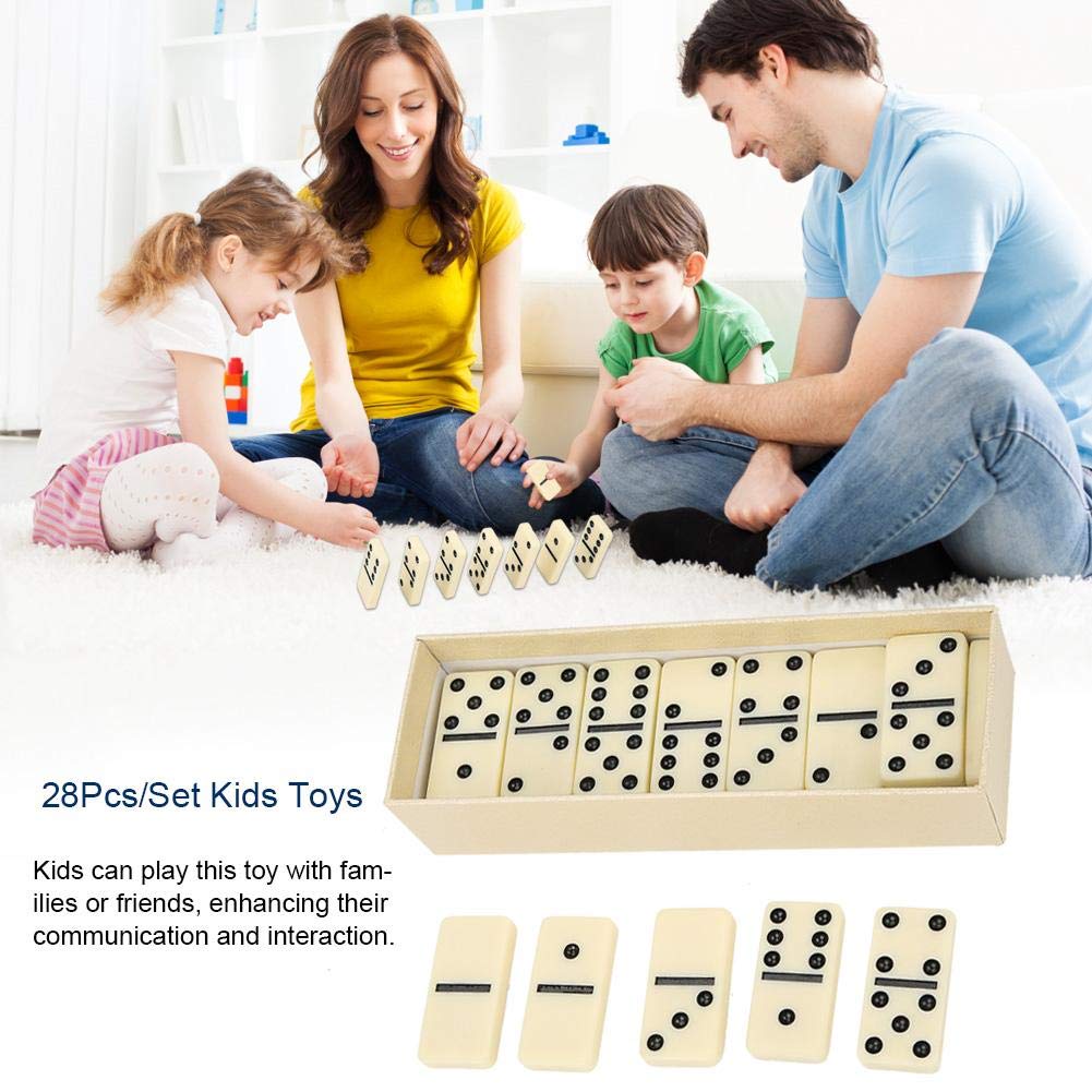 Hztyyier – Jeu De Domino Double-six En Bois, 28 Pièces Avec Boîte De Rangement, Dès 3 Ans