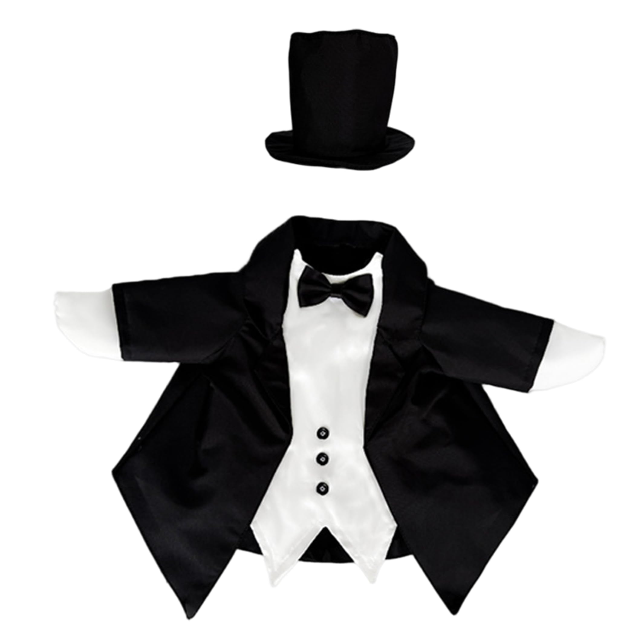 Gemuseeee Formal Geese Outfits Tuxedo & Top Hat Set for Porch Wedding Decorations - Black & White