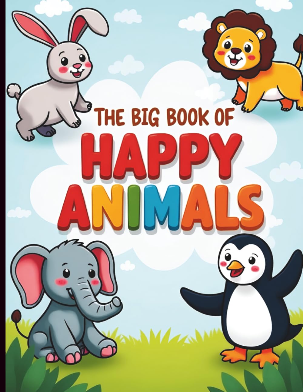 The Big Book of Happy Animals: 50 unique and adorable animal illustrations, providing hours of screen-free entertainment and creative fun!