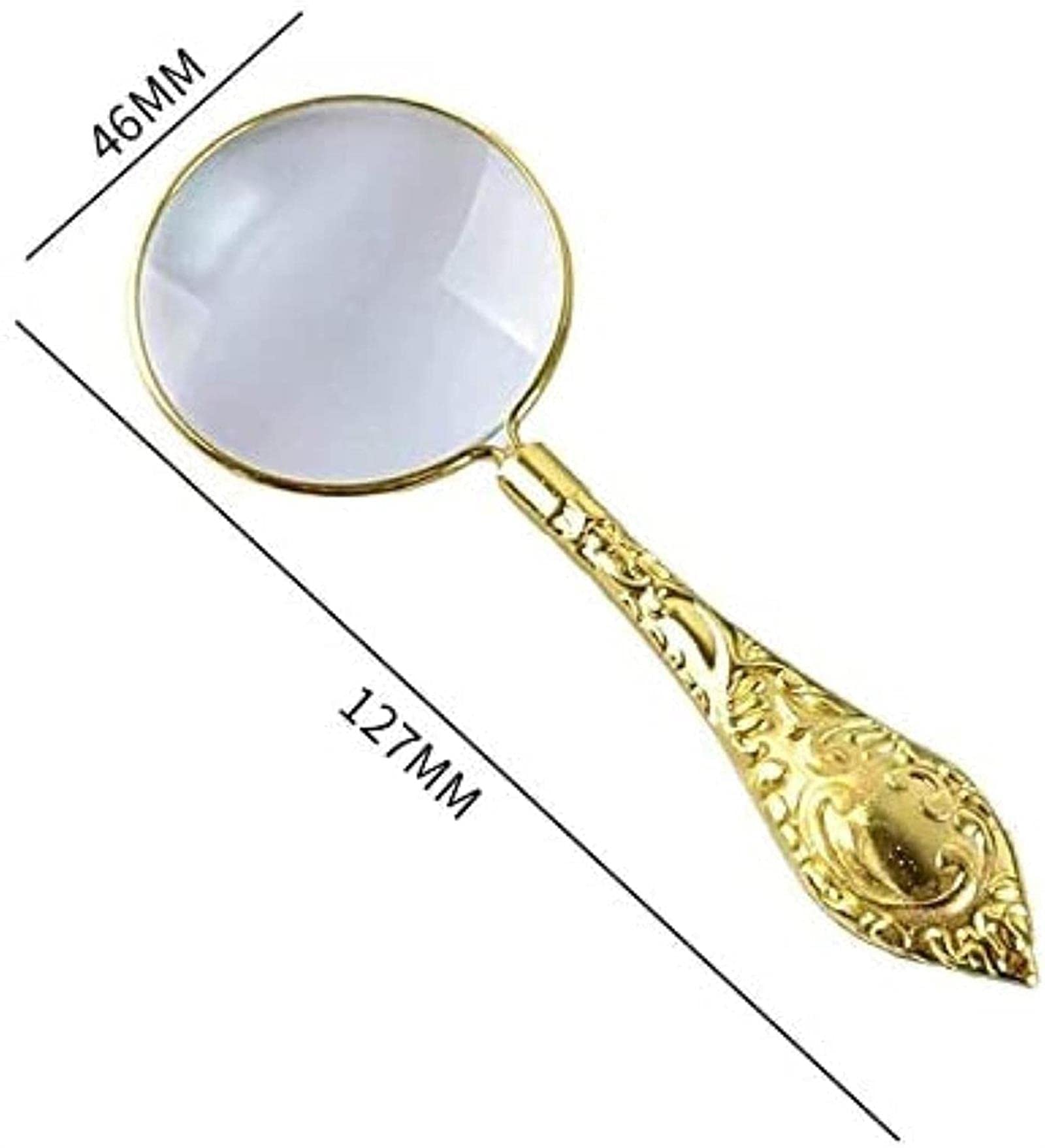 Magnifyiglasses Lenti di ingrandimento 1Pc Manico Portatile Magnifyiglass Lente di ingrandimento in Metallo e Vetro Readinewspaper Loupe Retro Nostalgia Stile e