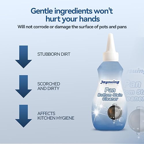 Miniatura 5 de REATIFUL Limpiador de manchas de fondo de cacerola, limpiador de ollas para parte inferior de sartenes, espray limpiador de cocina, spray de espuma