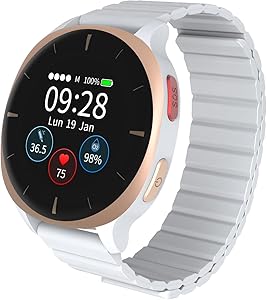 Audar E2 Smart Watch Monitor – Vital Signs Tracking for Heart Rate/Blood Pressure/SpO2/Temperature, SOS GPS Alarm/Fall Det…