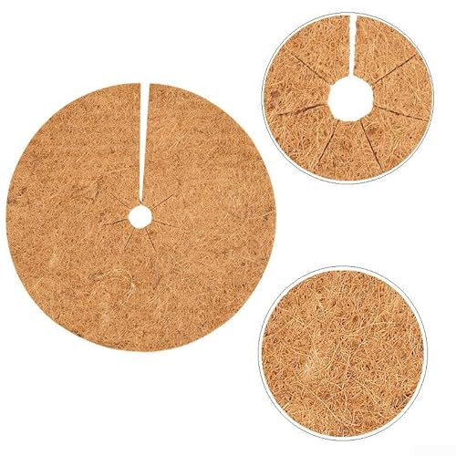 Emiif Discos de mantillo de coco de 60 cm, protección de plantas de coco, estera de fibra de coco