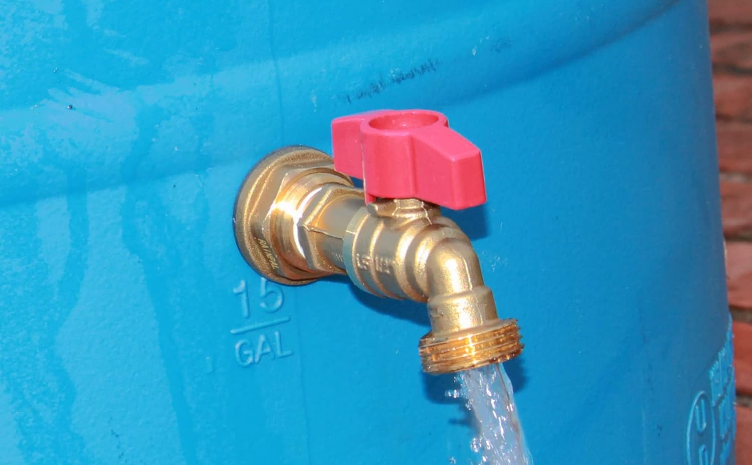 RBS012 Brass Rain Barrel Spigot (1/2" Ball Valve with Bulkhead Fitting and Thread Tape, LF Compliant） (Pack of 2)