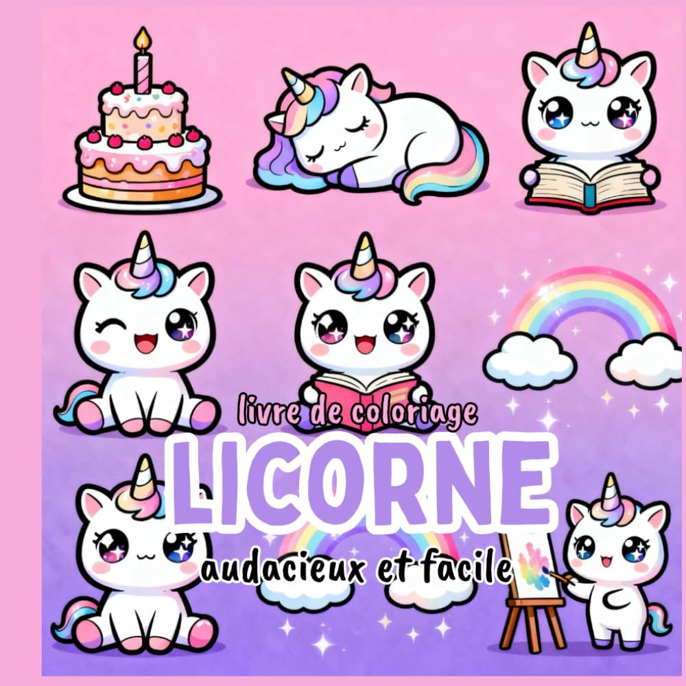 livre de coloriage licorne audacieux et facile: Licorne Audacieux et Facile – Créatures Magiques, Scènes Enchantées et Aventures Féeriques à colorier pour Enfants et Débutants